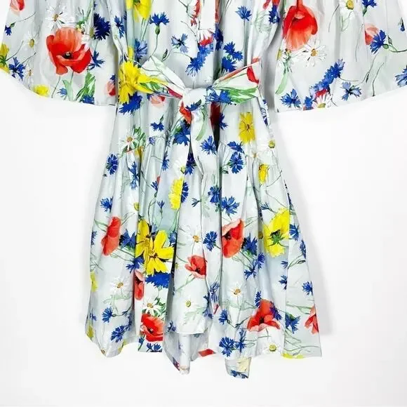 Pearl by Lela Rose Floral Poplin Flounce Hem Dress - Picture 7 of 12